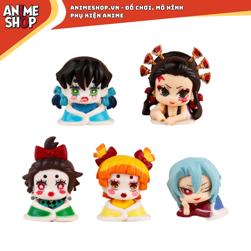 Set 5 Mô Hình Kimetsu no Yaiba Chibi Cute Trang Trí