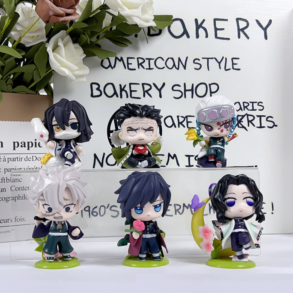 Set 6 Mô Hình Nhân Vật Thanh Gươm Diệt Quỷ Chibi Cute