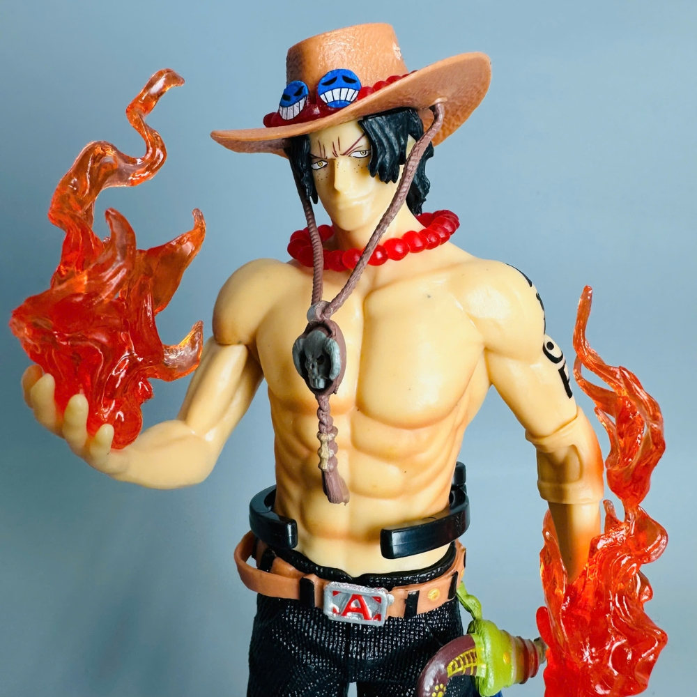 Mô Hình One Piece Ace Dáng Thẳng Có Gậy Chống Lưng 21cm