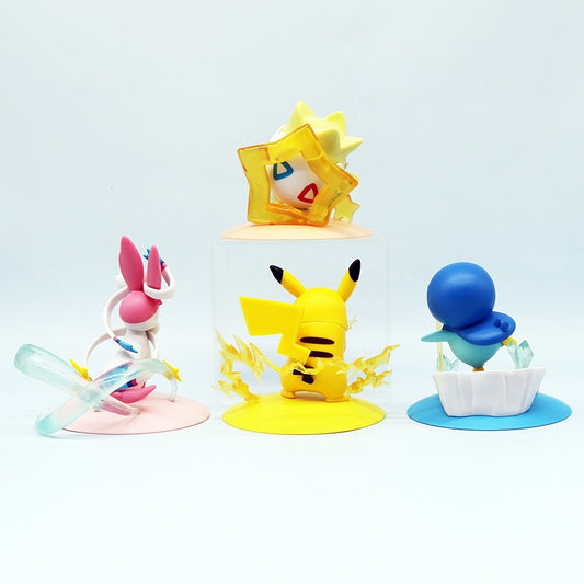 Set 4 Mô Hình Pokemon Có Đế Hiệu Ứng Siêu Cute (Pikachu, Togepi, Piplup, Sylveon)