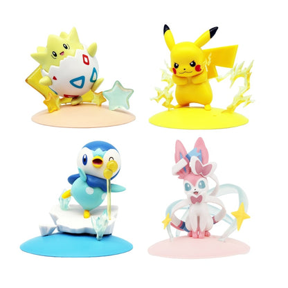 Set 4 Mô Hình Pokemon Có Đế Hiệu Ứng Siêu Cute (Pikachu, Togepi, Piplup, Sylveon)