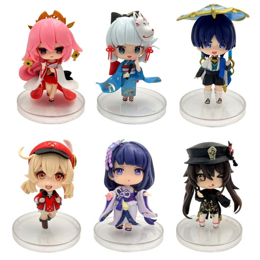 Set 6 Mô Hình Genshin Impact Chibi Cute (10cm, PVC)