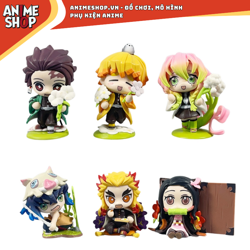 Set 6 Nhân Vật Demon Slayer Chibi Cute cao 6-9cm